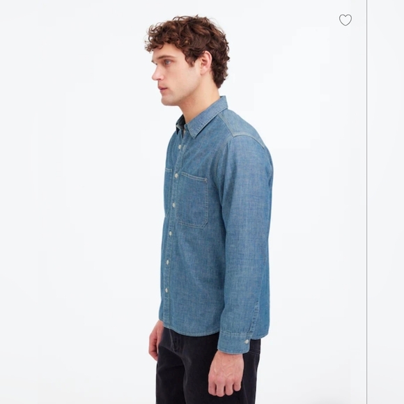 Madewell Men's Button Up Shirt In Japanese Chambray  Size Small - Picture 2 of 12